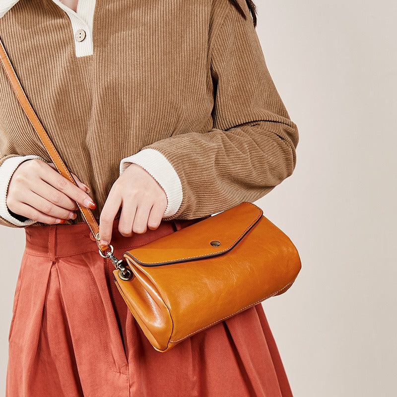 First Layer Cowhide Handmade Crossbody Bag