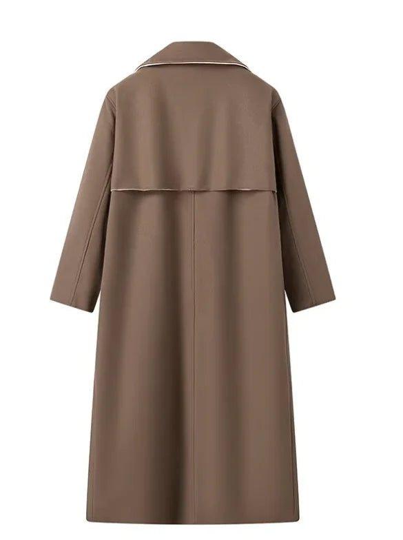 Long Style Woolen Coat for Women