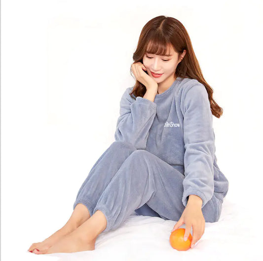 Fairy Warm Set - Loose Coral Fleece Loungewear Pants