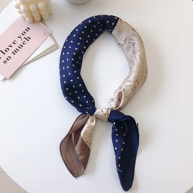 Vintage Cashew-Patterned Silk Scarf for Women