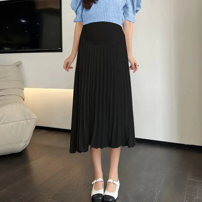 Summer Thin Pleated Skirt for Pregnant Women
