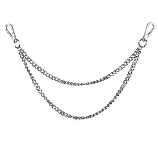 Punk Pants Jean Chain for Women Belt Chains for Jeans Silver Pants Chain 2 Layer Chains for Pants Pocket Wallet Chains for Men