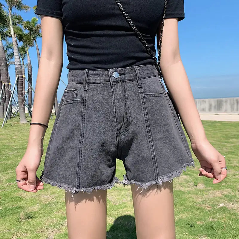 Wide-leg Denim Shorts for Women