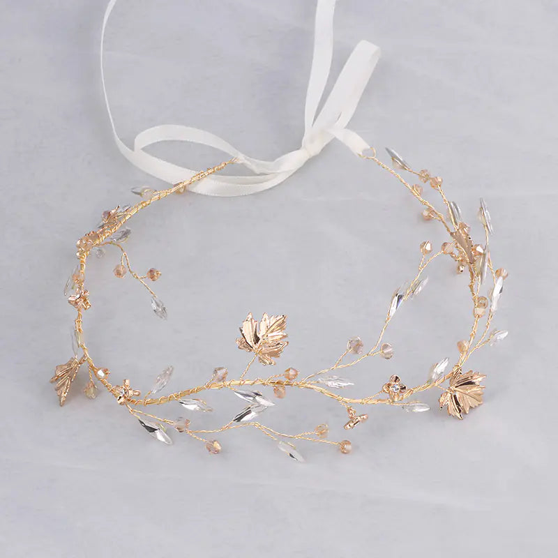 Handmade Bridal Hair Accessories with Crystal Headband