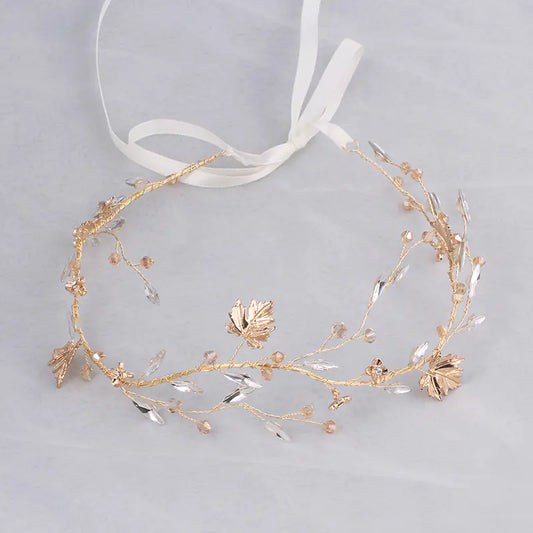 Handmade Bridal Hair Accessories with Crystal Headband