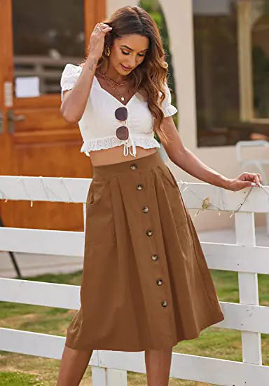 Casual Button Skirt for Women
