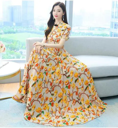 High-End Retro Long Dress for Women