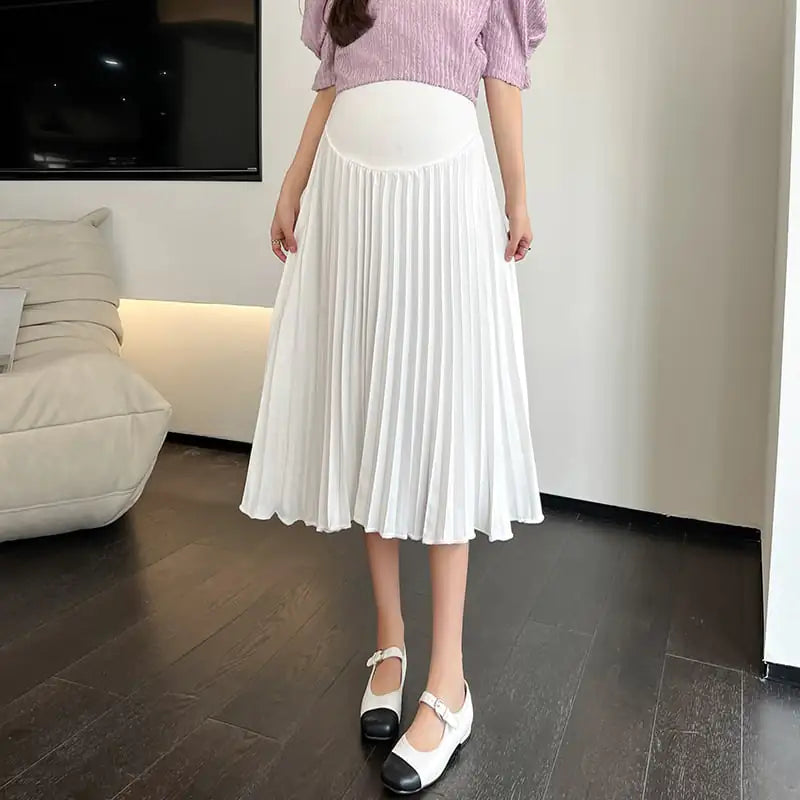 Summer Thin Pleated Skirt for Pregnant Women