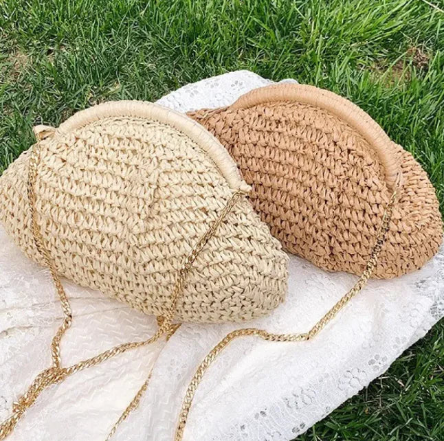 Beach Vacation Straw Shoulder Bag for Women
