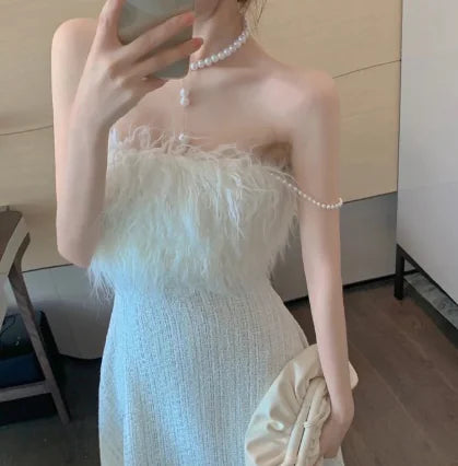 Off-Shoulder Slim Fit Tube Top Dress for Women