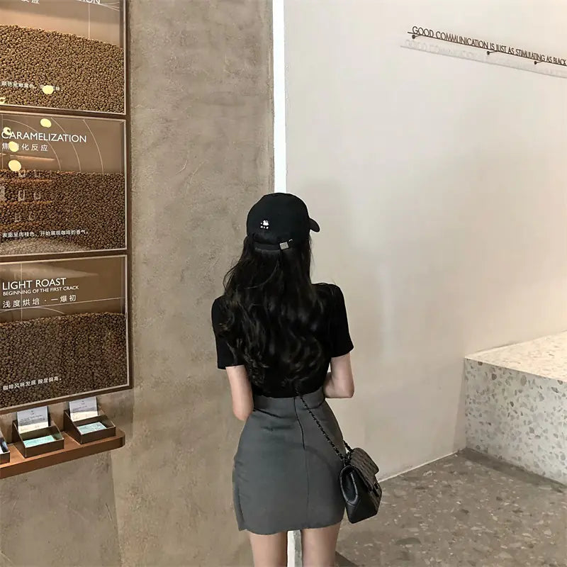 Fashion Women’s Irregular Short Skirt, Bodycon Midi Skirt