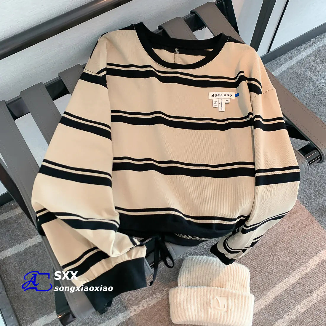 Loose Striped Short Top for Women