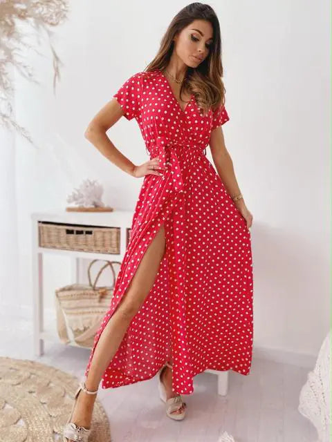 New Summer Printed Polka Dot Dress for Women