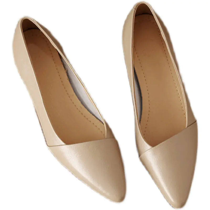 2023 Spring Women’s Low Heel Soft Leather Flats