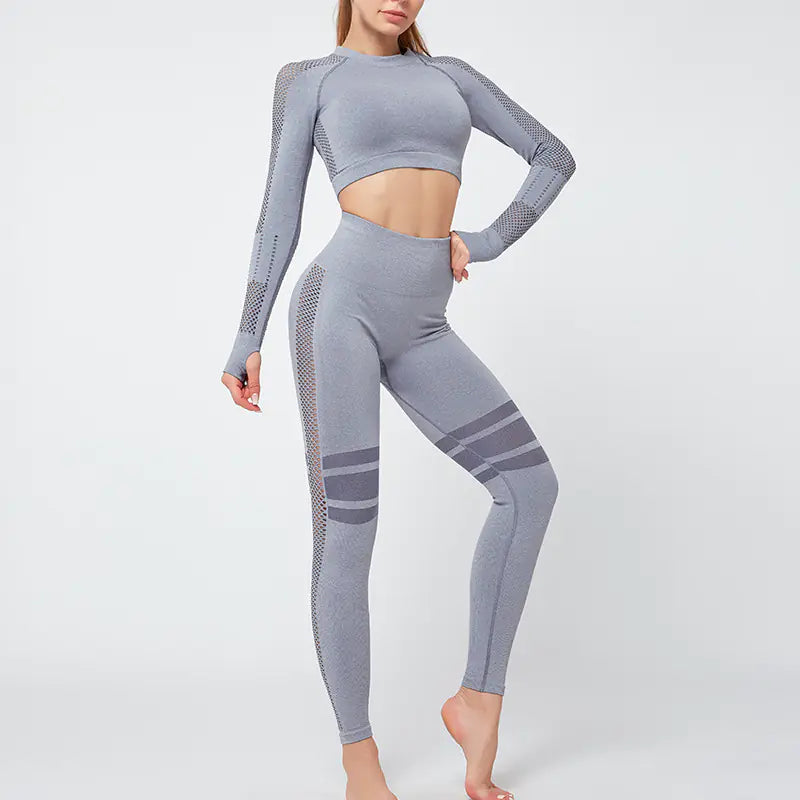 TYKM Women's Long Sleeve Workout Leggings Set