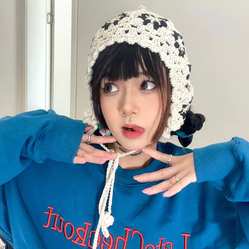 Cute Crochet Contrast Hair Band for Women