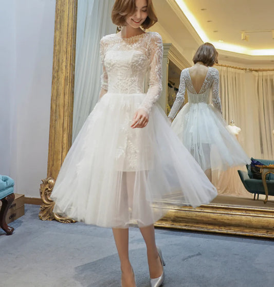 Simple Dreamy Short Wedding Dress