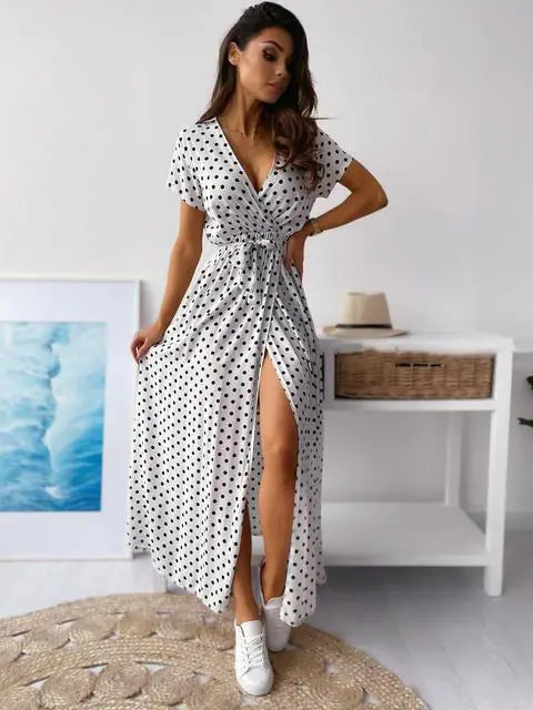 New Summer Printed Polka Dot Dress for Women