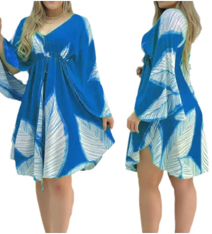 Leaf Print Dress for Women