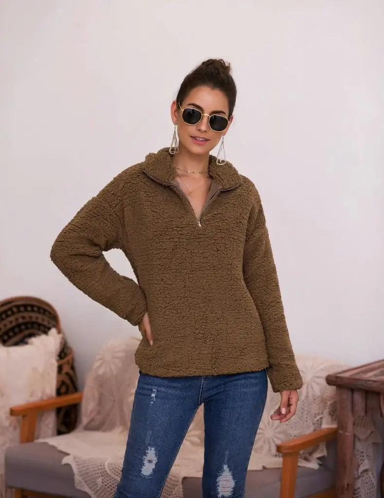 Plush Sweater Top for Women