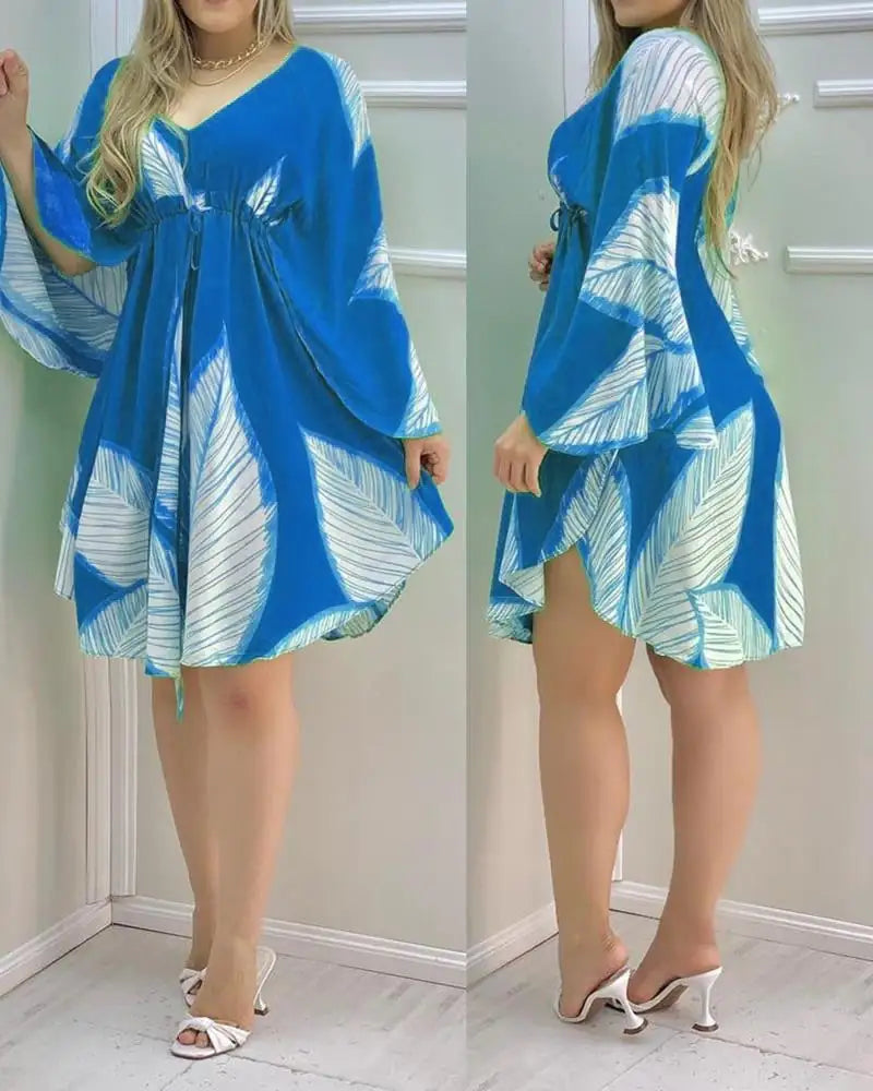 Leaf Print Dress for Women