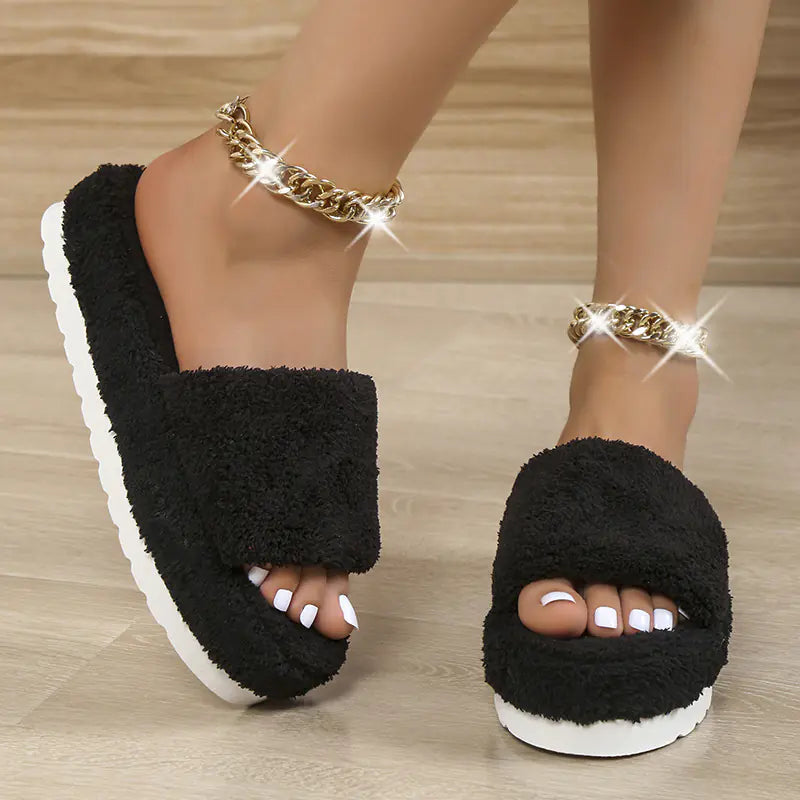Fuzzy Winter Slippers for Women