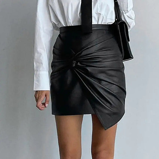 European American Leather Skirts with Cross Bow Design