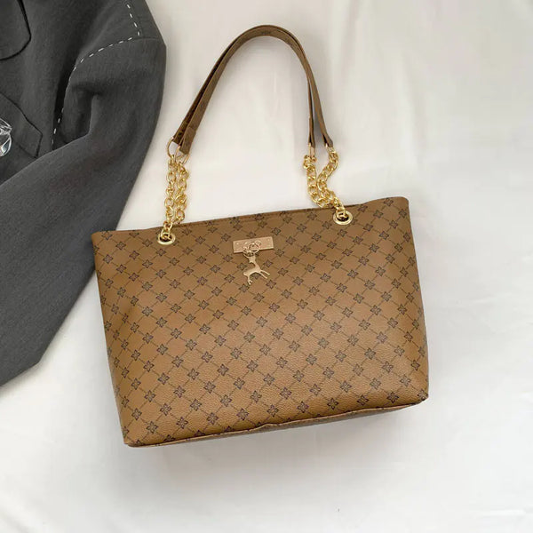 Retro Textured Chain Shoulder Bag