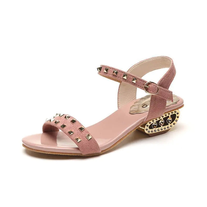 Thick-heeled Roman Shoes for Students