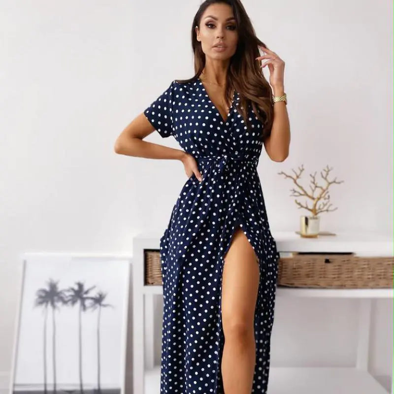 New Summer Printed Polka Dot Dress for Women