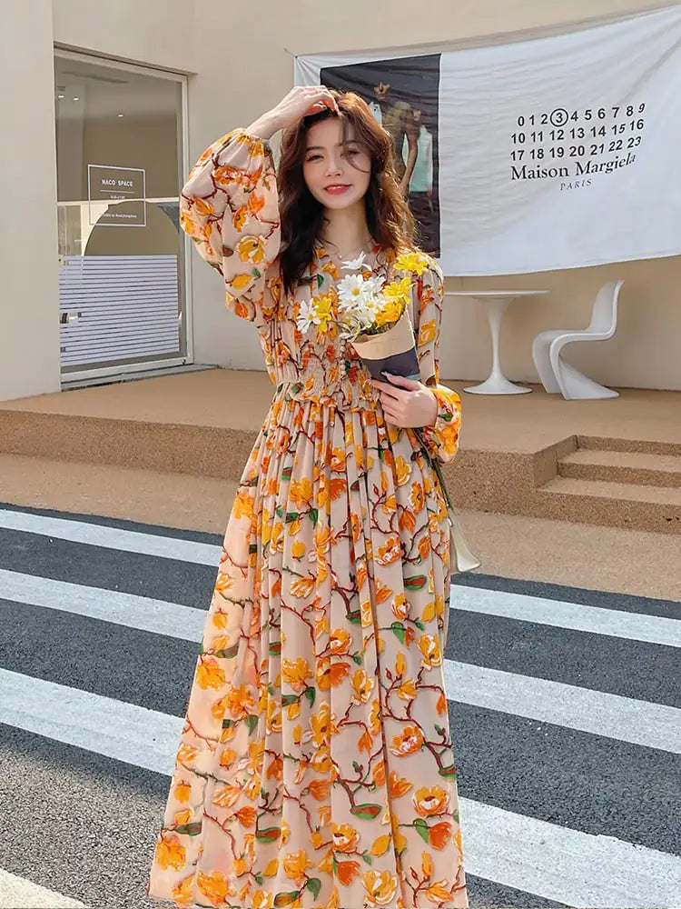 High-End Retro Long Dress for Women