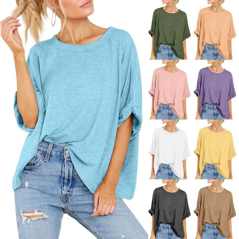 Imily Bela Women Oversized T-Shirt Summer Casual Short Sleeve Loose Tee Tops