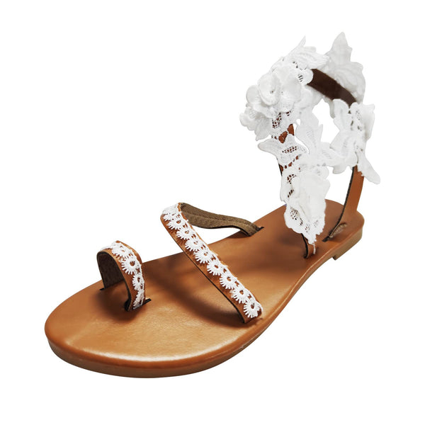 Generic Boho Flat Sandals for Women Summer Dressy Rhinestones Pearl Design Toe Ring Jeweled Sandals Slip On Casual Beach Shoes for Wedding Bride Bridesmaid Ladies Vacation Party Bohemia Sandals