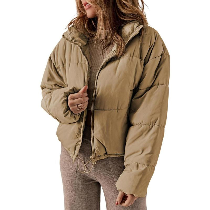 Dokotoo Womens Winter Quilted Jackets Long Sleeve Full Zip Puffer Jacket Coats with Pockets