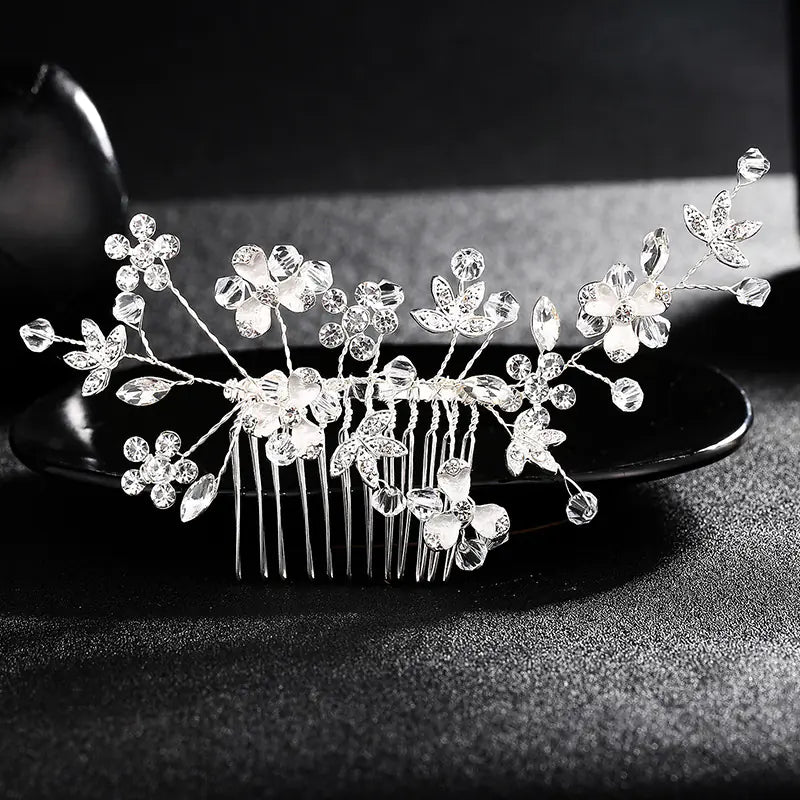 Bridal Hair Accessories with Rhinestone Combs