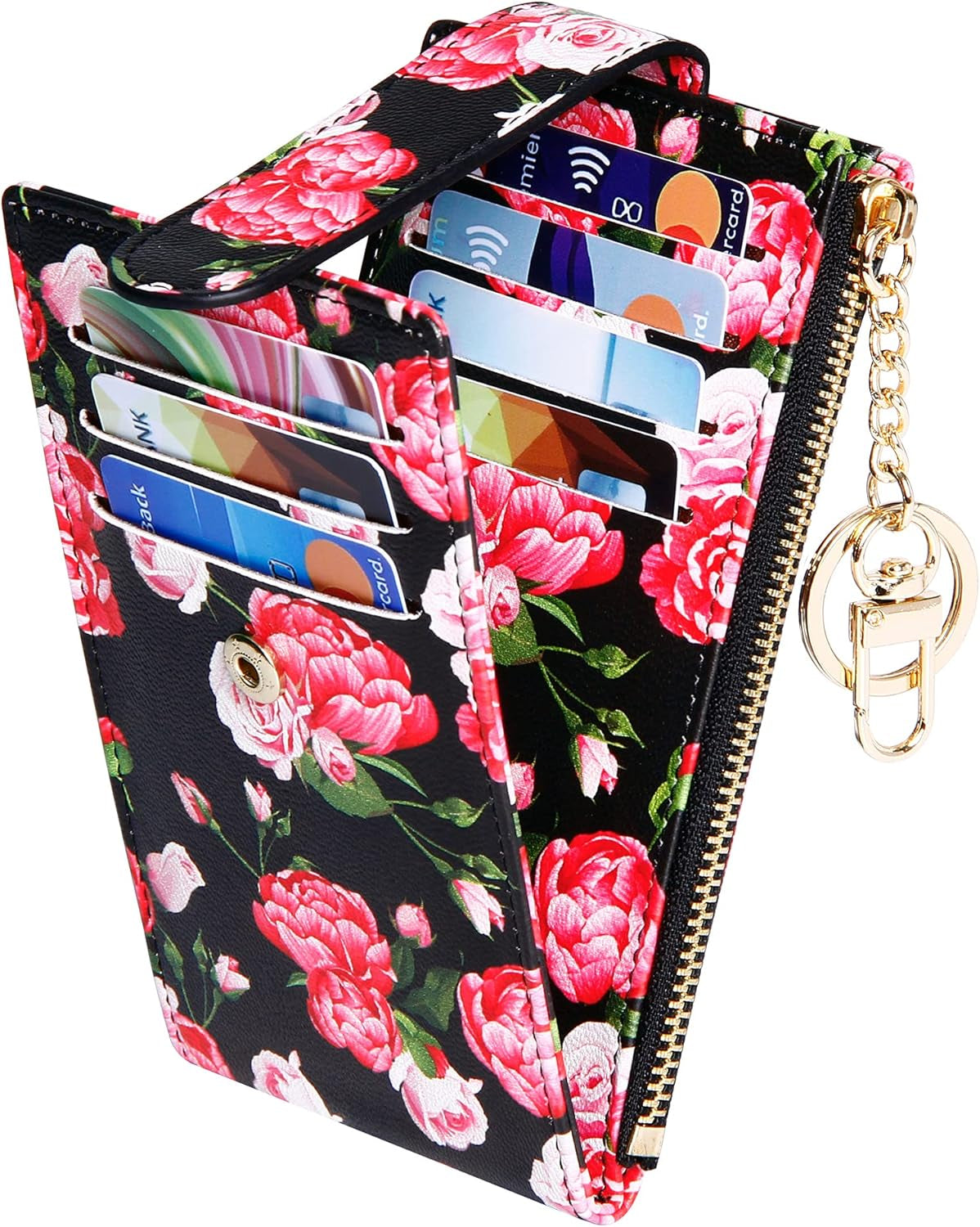 Card Holder Wallet for Women Rfld Slim Wallets Bifold Multi Card Case Coin Purse