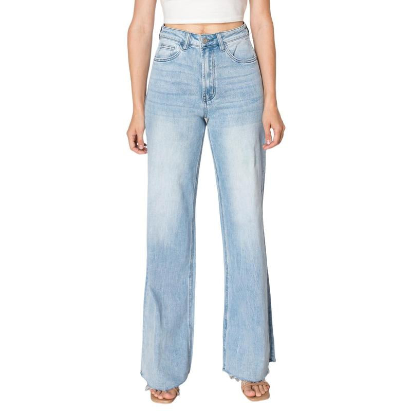 High Waisted Wide Leg Jeans for Women Basic Straight Denim Pants Underwear Trouser Lady Streetwear 8101