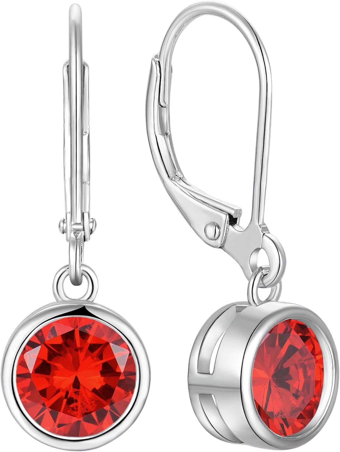 925 Sterling Silver Solitaire Teardrop Dangle Drop Earrings Pear/Heart/Round Cut Birthstone Leverback Earrings Jewelry for Women