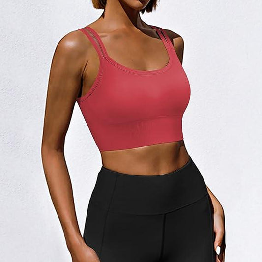 Women'S Sports Bras Seamless Longline Sports Bra for Women Pack with Removable Pad