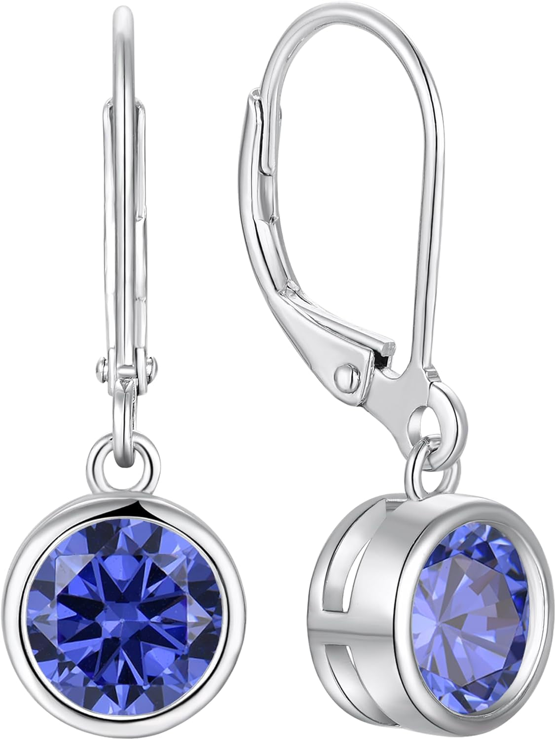 925 Sterling Silver Solitaire Teardrop Dangle Drop Earrings Pear/Heart/Round Cut Birthstone Leverback Earrings Jewelry for Women