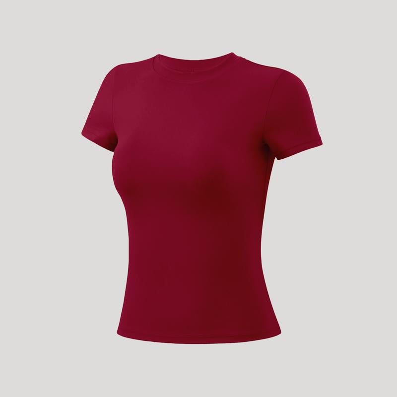 Timeoff 5 - Piece Solid Sports Tee Set , round Neck, Slim & Stretchy , Ideal for Yoga, Gym , Workouts – Women’S Athletic Wear