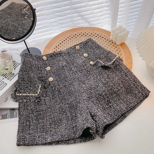 Double Breasted High Waist Shorts for Women