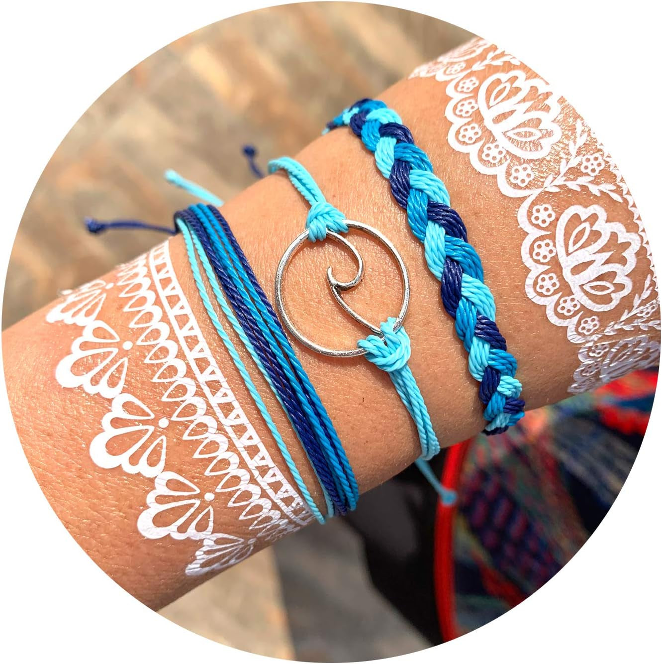 Friendship Bracelets Boho Anklets for Women Waterproof String Bracelets Summer Beach Jewelry Trendy Stuff Adjustable Wave Surfer Bracelet Gifts for Firend Vacation Jewelry for Women