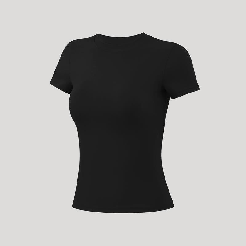 Timeoff 5 - Piece Solid Sports Tee Set , round Neck, Slim & Stretchy , Ideal for Yoga, Gym , Workouts – Women’S Athletic Wear