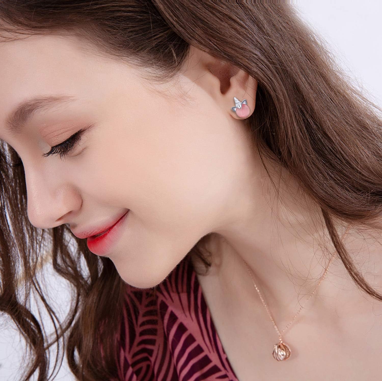 30 Assorted Stainless Steel Stud Earrings for Teen Girls - Hypoallergenic Fairy Earrings with Faux Pearls & Pink CZ Cats