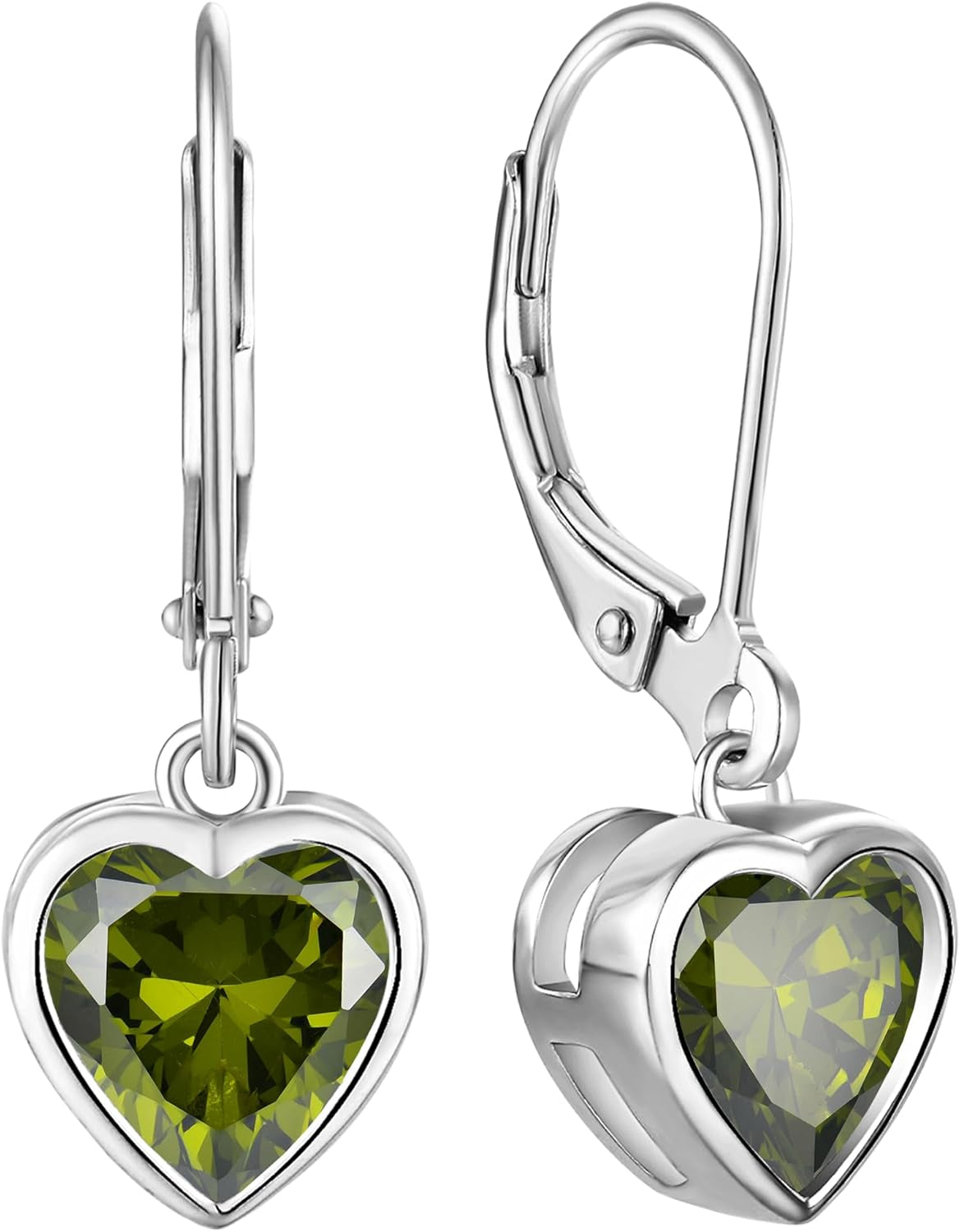 925 Sterling Silver Solitaire Teardrop Dangle Drop Earrings Pear/Heart/Round Cut Birthstone Leverback Earrings Jewelry for Women