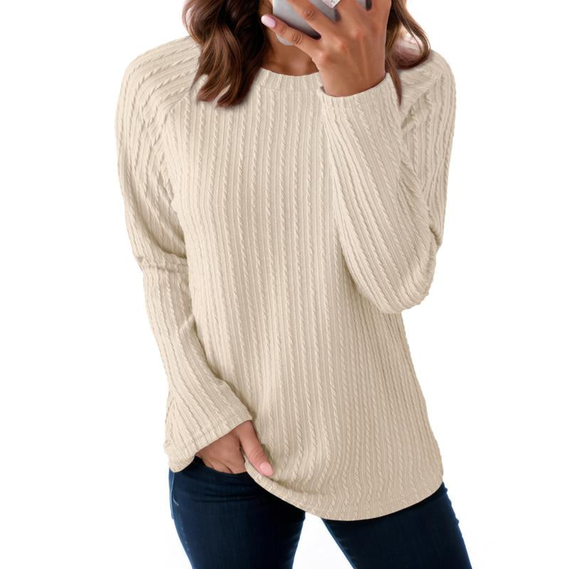 Dokotoo Womens Tops Long Sleeve Lightweight Shirts 2025 Fall Fashion Clothing Trendy Tops Crewneck Knit Basic Tee