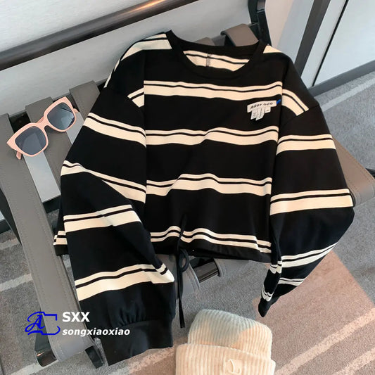 Loose Striped Short Top for Women