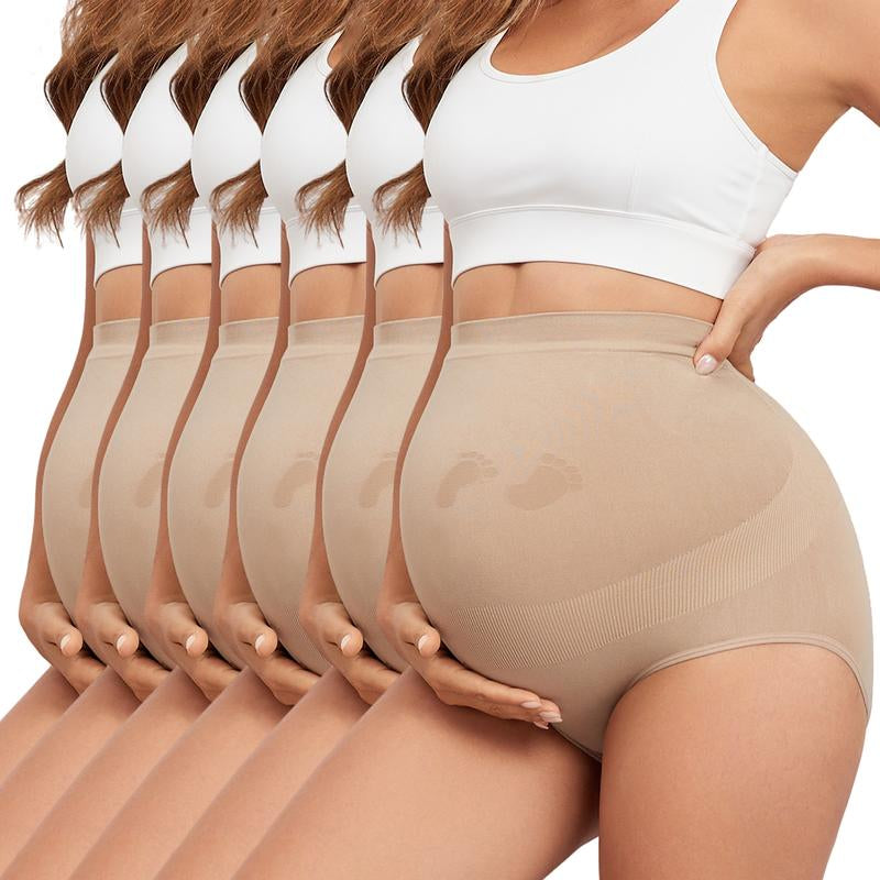 Y25D Maternity Underwear Seamless High Waisted Maternity Panties Belly Support over Bump Maternity Panties That Don' T Dig in Maternity Underwear for All Trimester Maternity Pants under Maternity Jeans