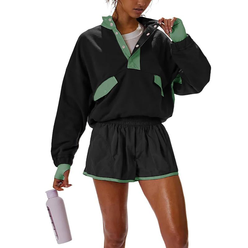 Tanming Women'S Two Piece Short Sets Summer Lounge Sweatsuits Long Sleeve Outfits Travel Tracksuit with Pocket Womenswear Clothes